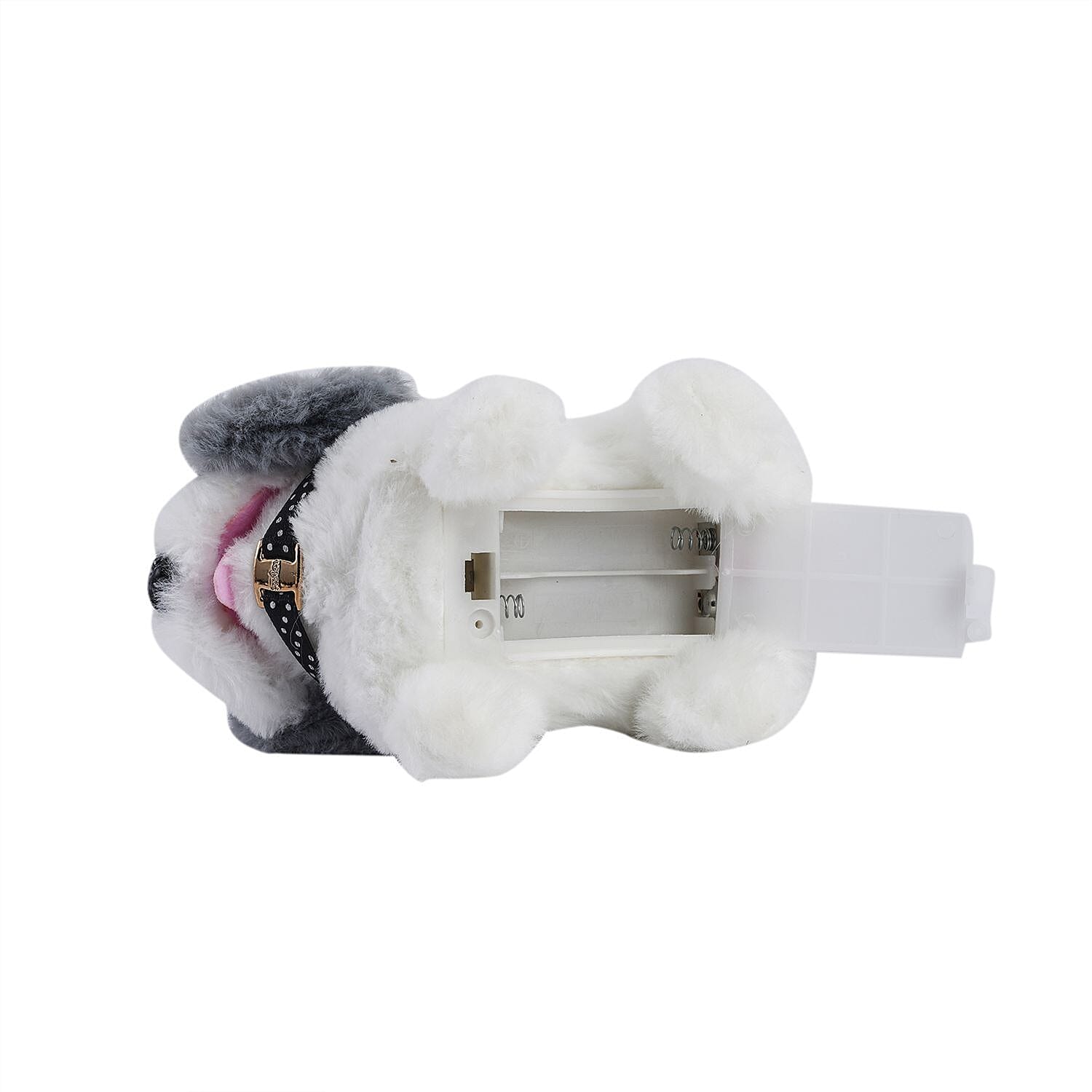 Doorbuster - Electric Walking Plush Dog Toy - Grey (Size 18x15x13 cm, 2 AA Battery Not Incl.)