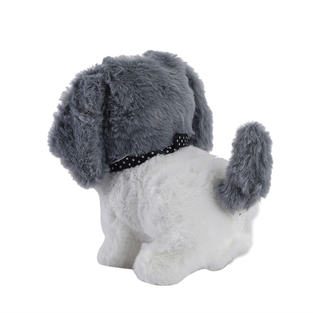 Doorbuster - Electric Walking Plush Dog Toy - Grey (Size 18x15x13 cm, 2 AA Battery Not Incl.)