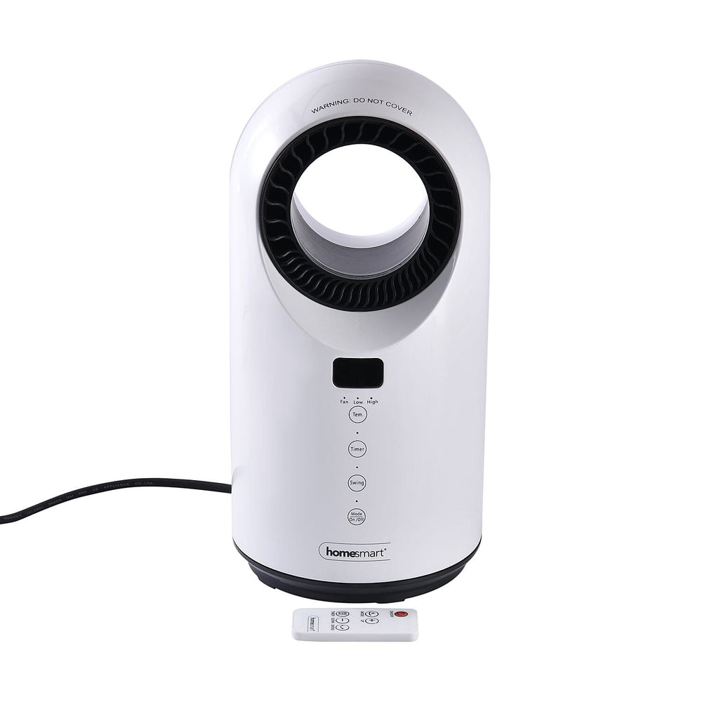 Homesmart 2 in 1 Bladeless Heater and Fan with Remote Control Supporting 60 Degree Wide Angle Oscillation with LED indicator Display