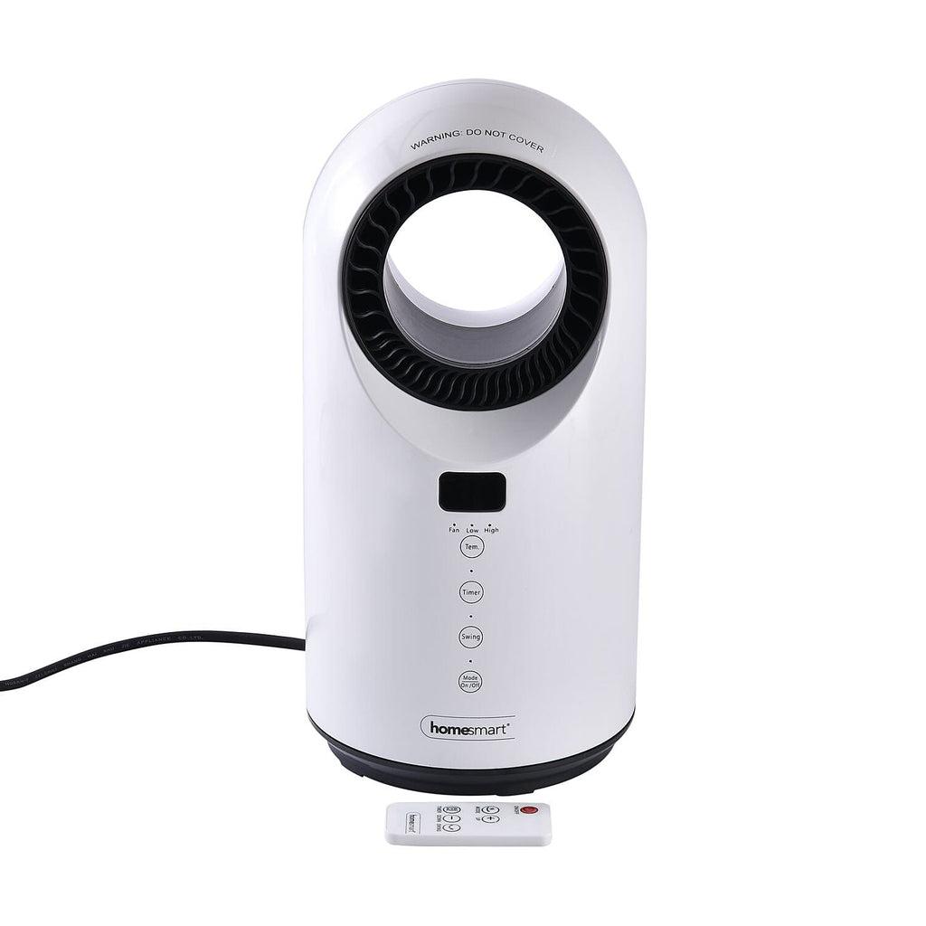 Homesmart 2 in 1 Bladeless Heater and Fan with Remote Control Supporting 60 Degree Wide Angle Oscillation with LED indicator Display