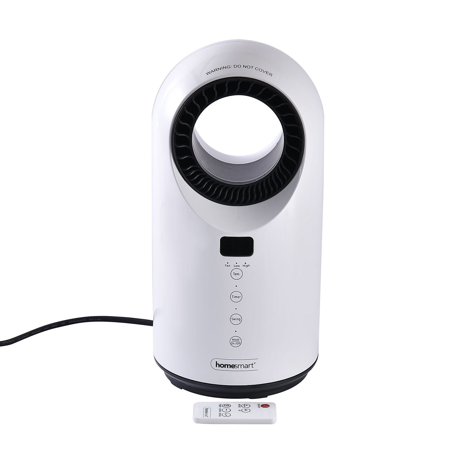 Homesmart 2 in 1 Bladeless Heater and Fan with Remote Control Supporting 60 Degree Wide Angle Oscillation with LED indicator Display