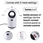 Homesmart 2 in 1 Bladeless Heater and Fan with Remote Control Supporting 60 Degree Wide Angle Oscillation with LED indicator Display