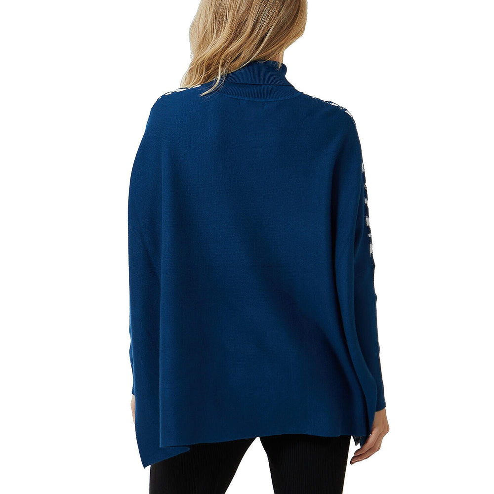 Doorbuster- Nova of London Zebra Roll Neck Poncho Jumper (One Size, 8-20) - Teal