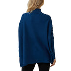 Doorbuster- Nova of London Zebra Roll Neck Poncho Jumper (One Size, 8-20) - Teal