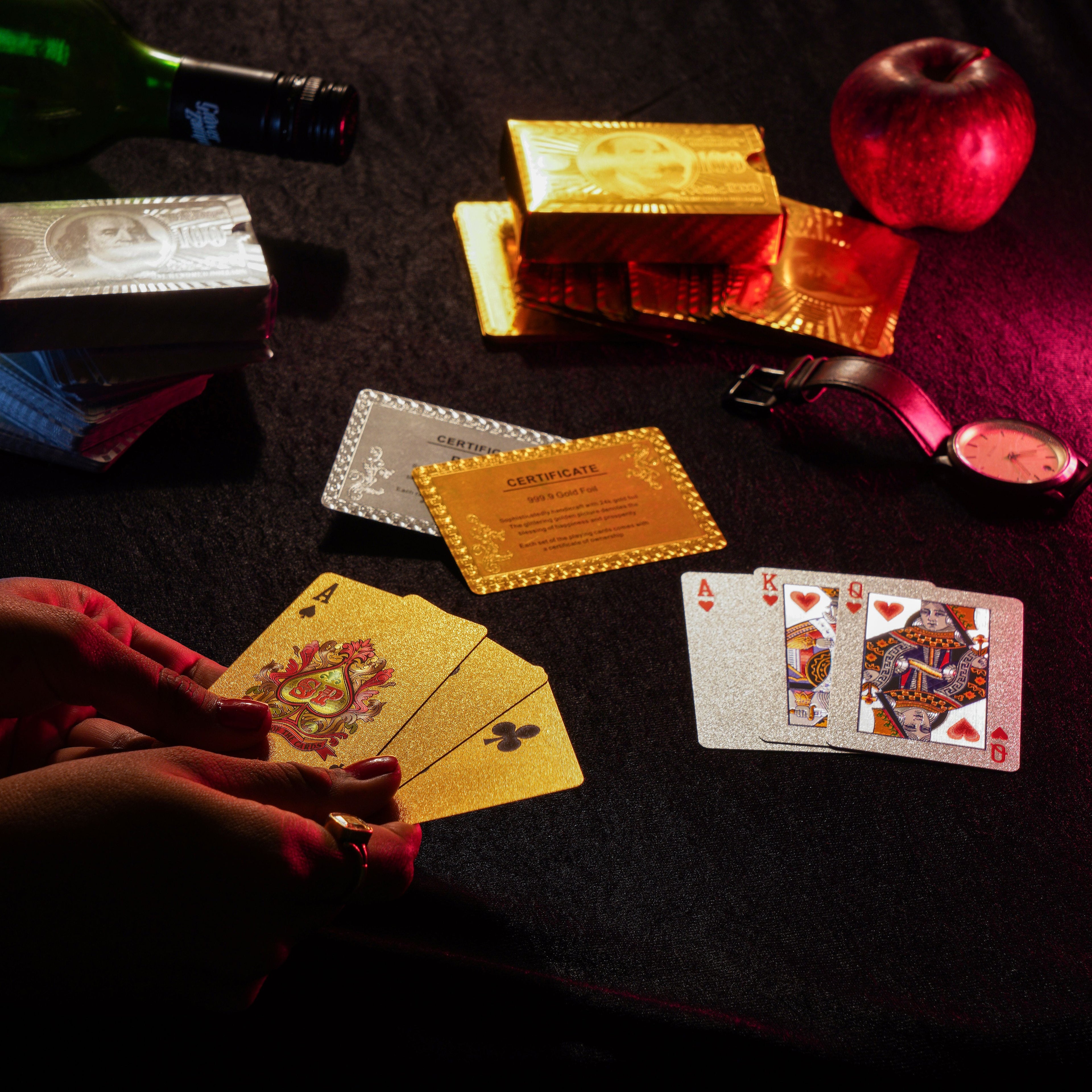Value Bundle - Pack of 2 Gold and Silver Plated Playing Cards