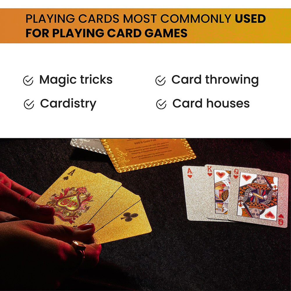 Value Bundle - Pack of 2 Gold and Silver Plated Playing Cards
