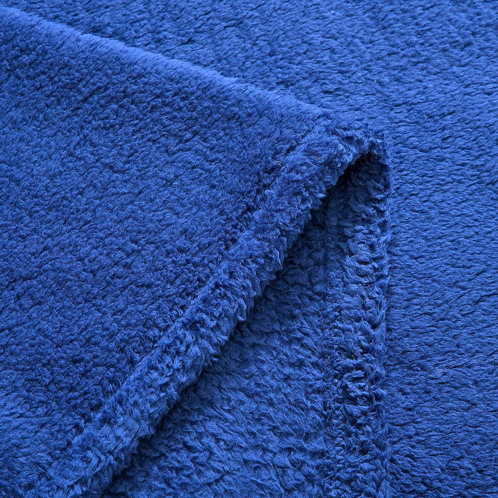 Double Sided Sherpa Luxe Blanket (200x150 cm) - Navy