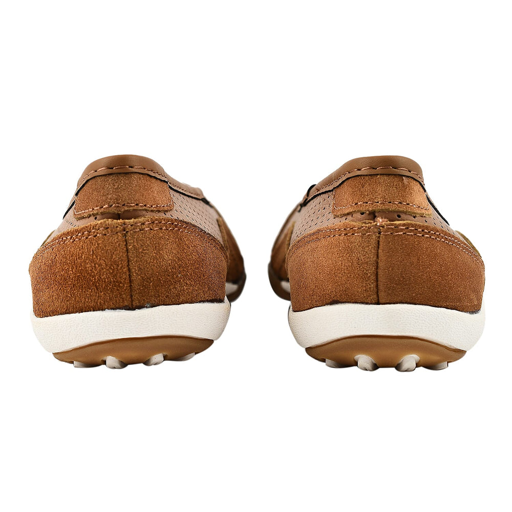 Down to Earth Ladies Leather Ballerina Shoe (Size 3) - Tan