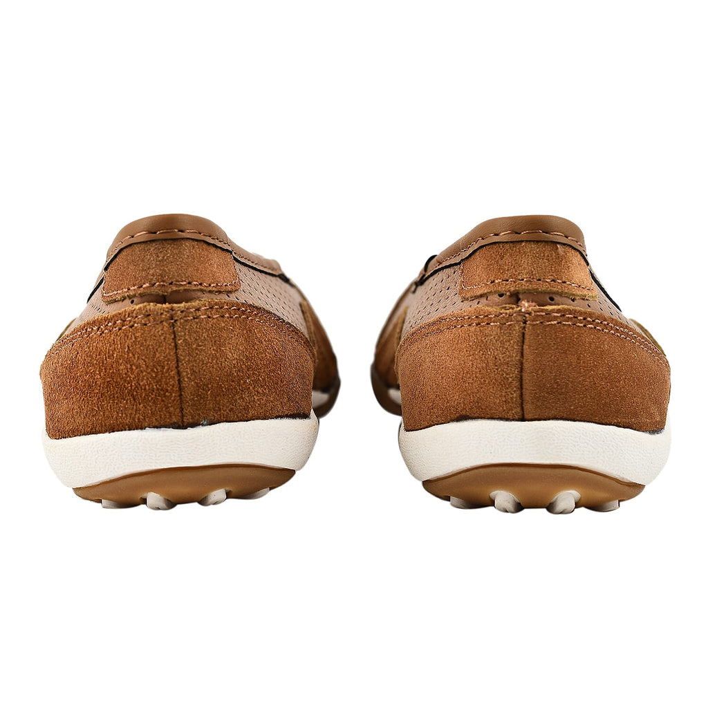 Down To Earth Ladies Leather Ballerina Pump Shoes (Size 4) - Tan