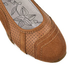 Down to Earth Ladies Leather Ballerina Shoe (Size 8) - Tan