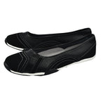 Down to Earth Ladies Leather Ballerina Shoe (Size 3) - Black