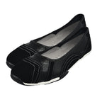 Down to Earth Ladies Leather Ballerina Shoe (Size 3) - Black