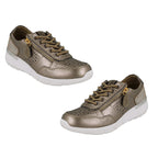 Down to Earth Ladies Leather Casual Trainers (Size 7) - Bronze