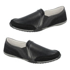 Down to Earth Leather Slip-on Shoes (Size 5) - Black