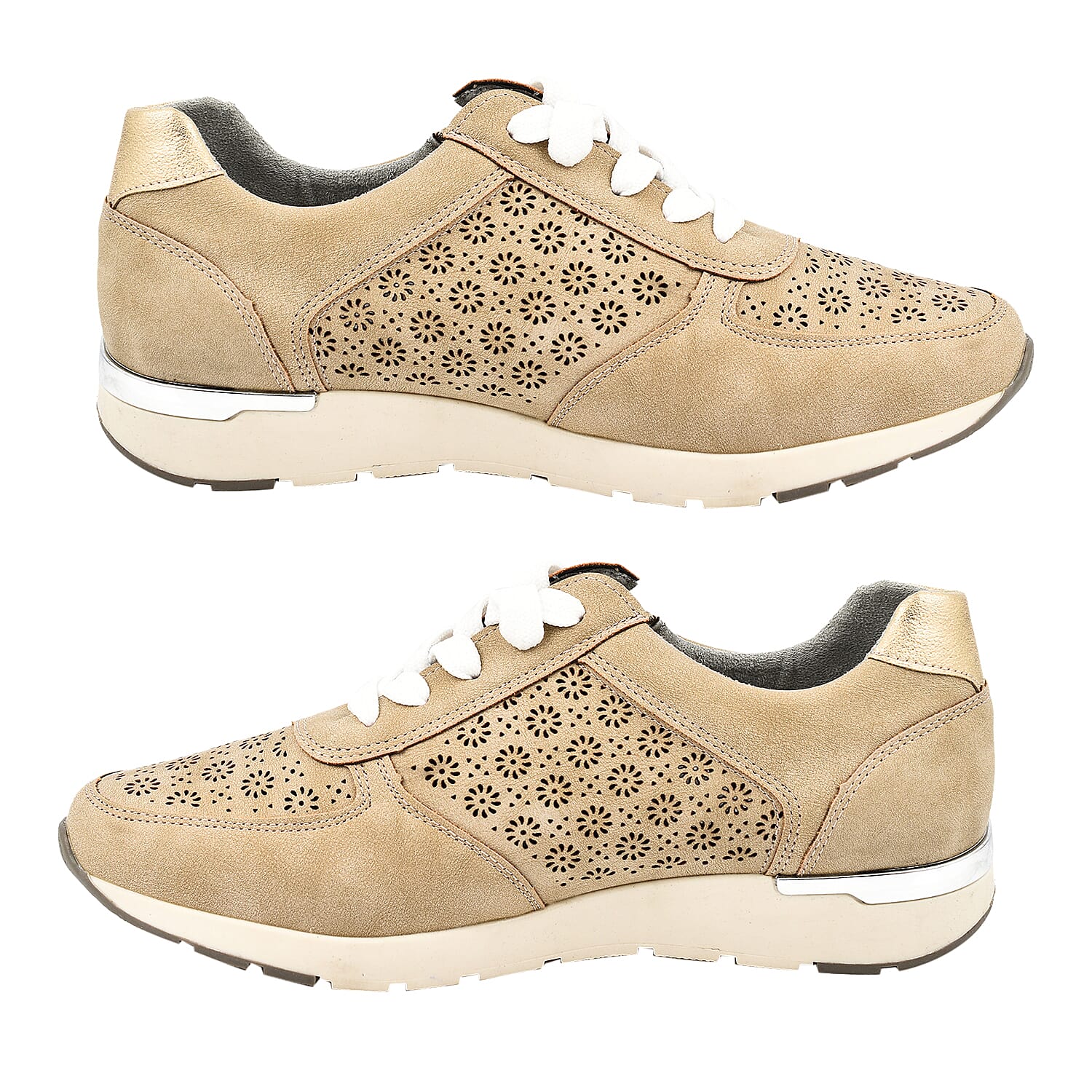 Dr Keller Detailed Trainers (Size 3) - Beige