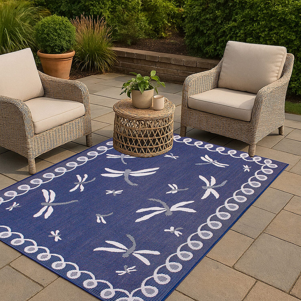 Polypropylene Rug and Door Mat (Size 1x1 cm) - Blue
