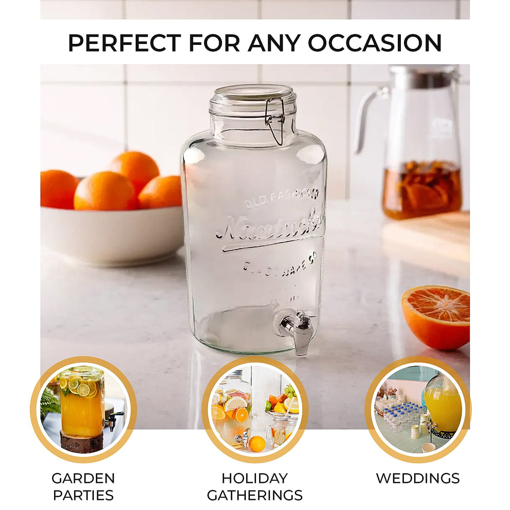 Drink Dispenser Jar with 8L Capacity (Size 36x21x21 cm)
