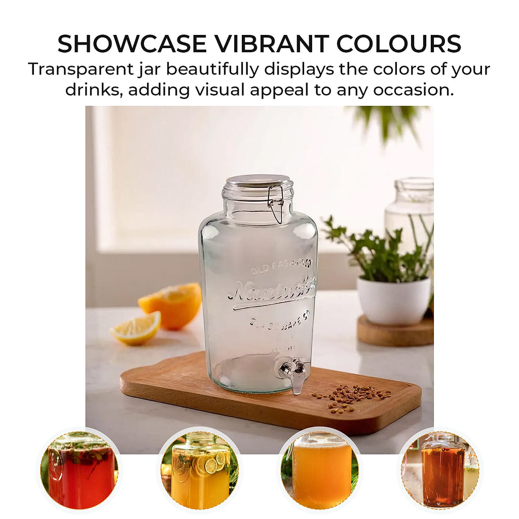 Drink Dispenser Jar with 8L Capacity (Size 36x21x21 cm)
