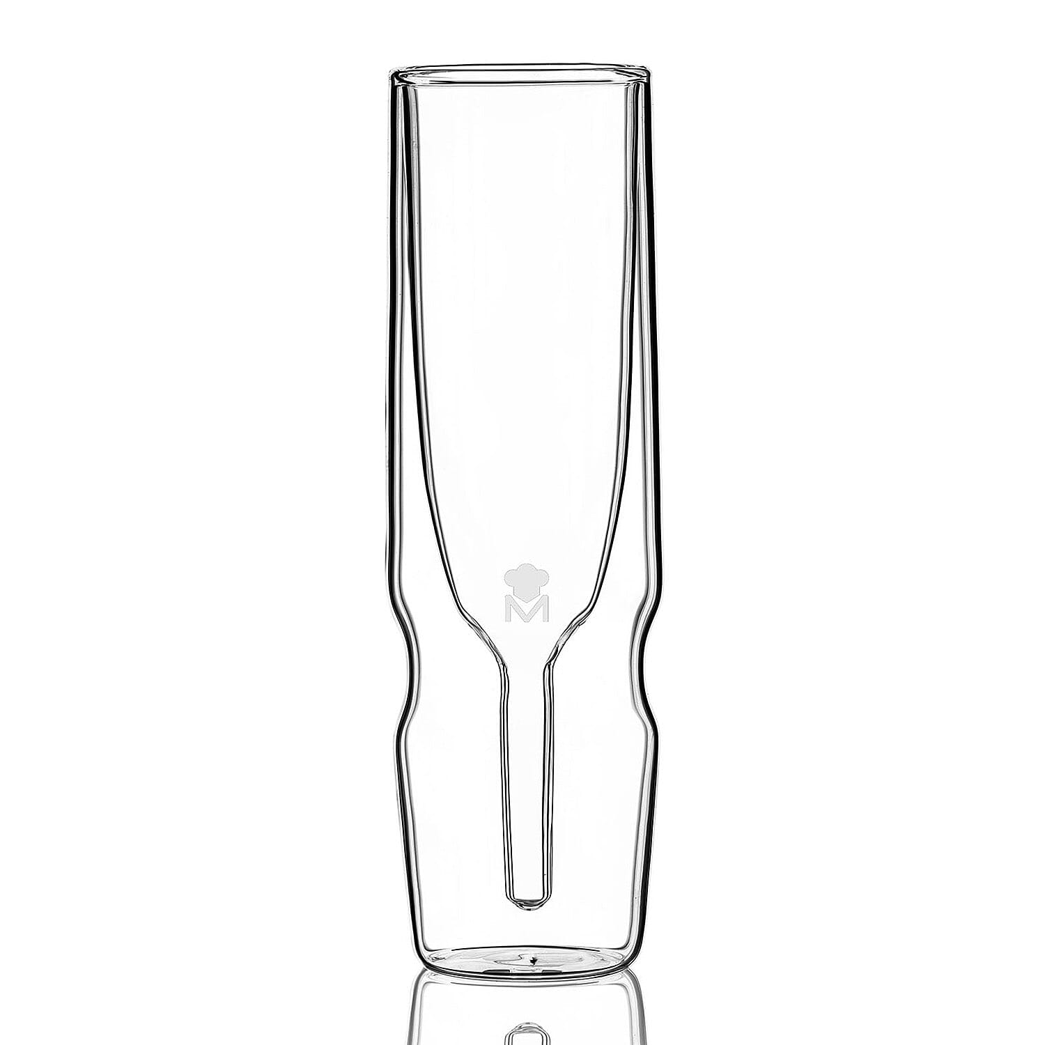 Set of 2 Double Walled Flute Glass 190ml - Transparent