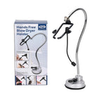 Suction Cup Hair Dryer Holder - Black & Silver