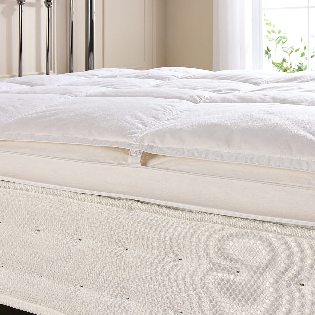 Duck Feather & Down Dual Layer Mattress Topper (Size Single) - White