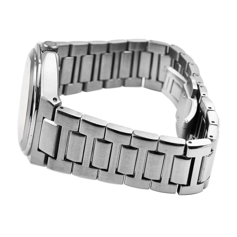 Seiko Classic Japan Quartz 5ATM WR 40mm Stainless Steel Case Black Dial Watch with Stainless Steel Strap