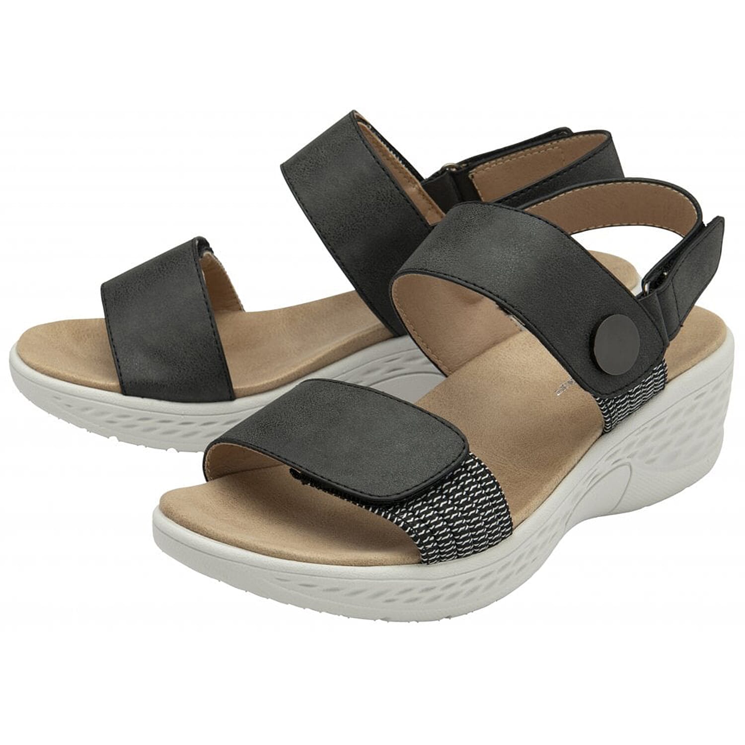 Dunlop Womens Selina Comfortable Slip-On Design Sandals (Size 3) - Charcoal