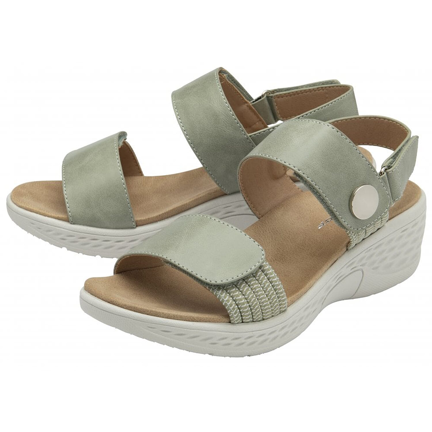 Dunlop Womens Selina Comfortable Slip-On Design Sandals (Size 3) - Sage Green