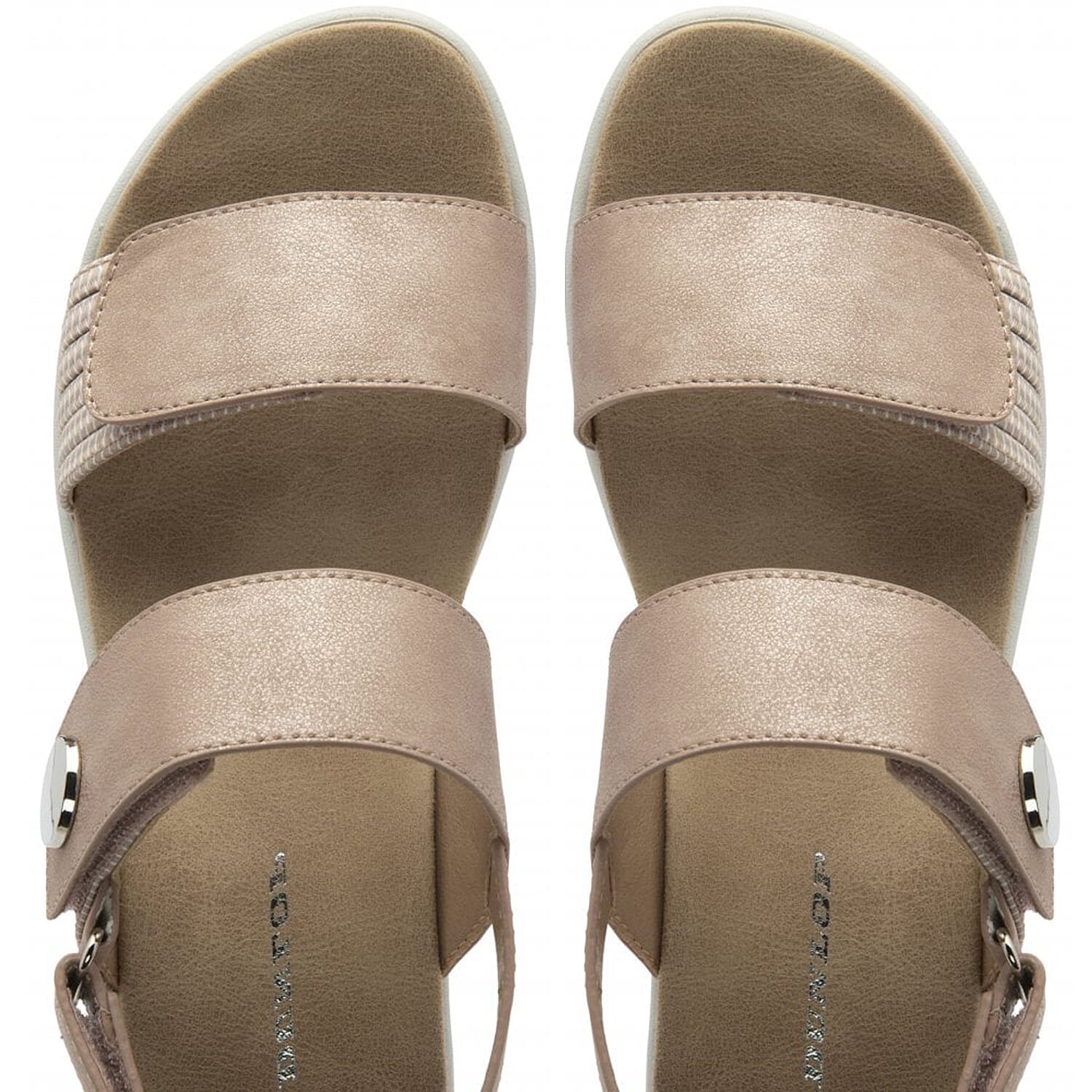 Dunlop Womens Selina Comfortable Slip-On Design Sandals (Size 5) - Dusky Pink