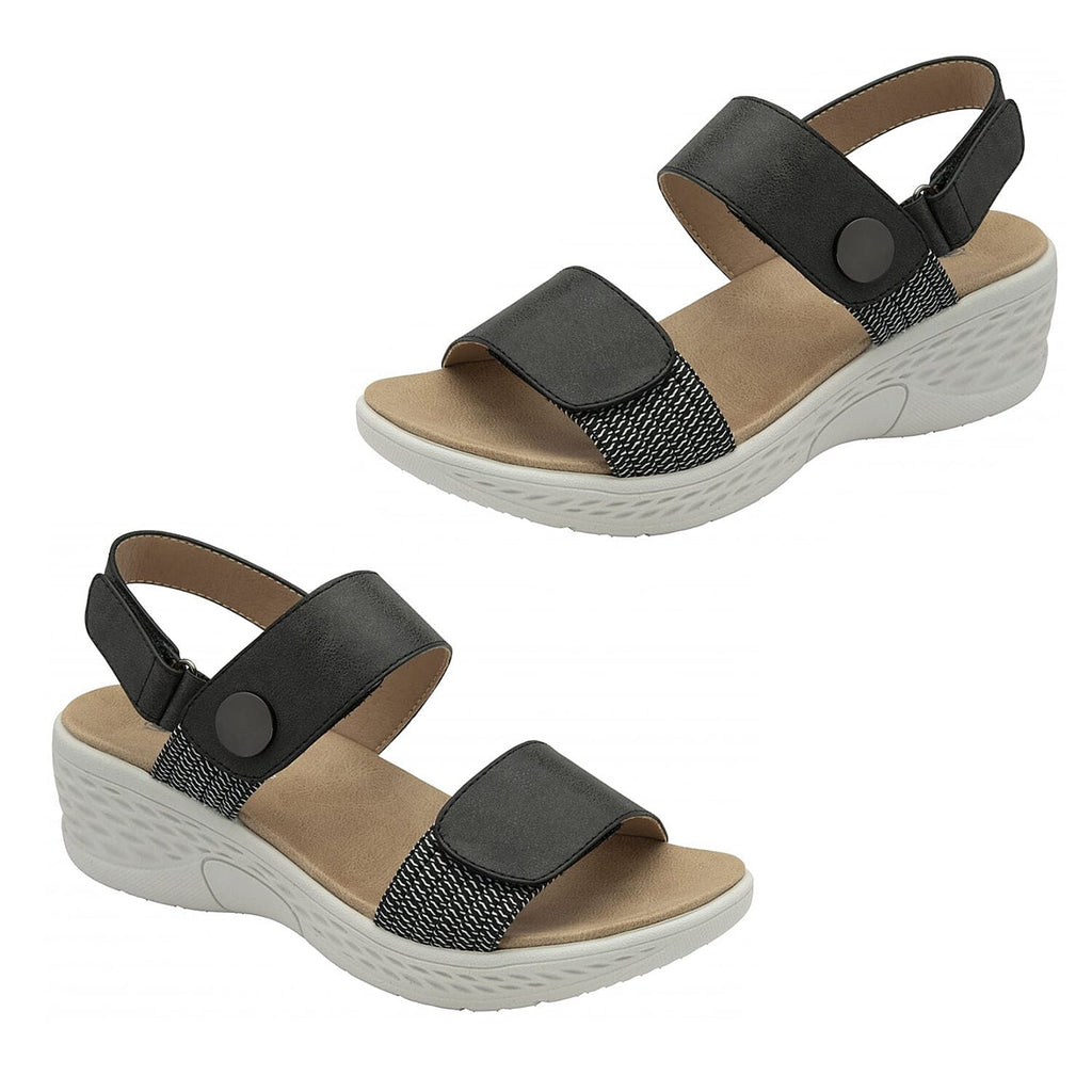 Dunlop Womens Selina Comfortable Slip-On Design Sandals (Size 7) - Charcoal