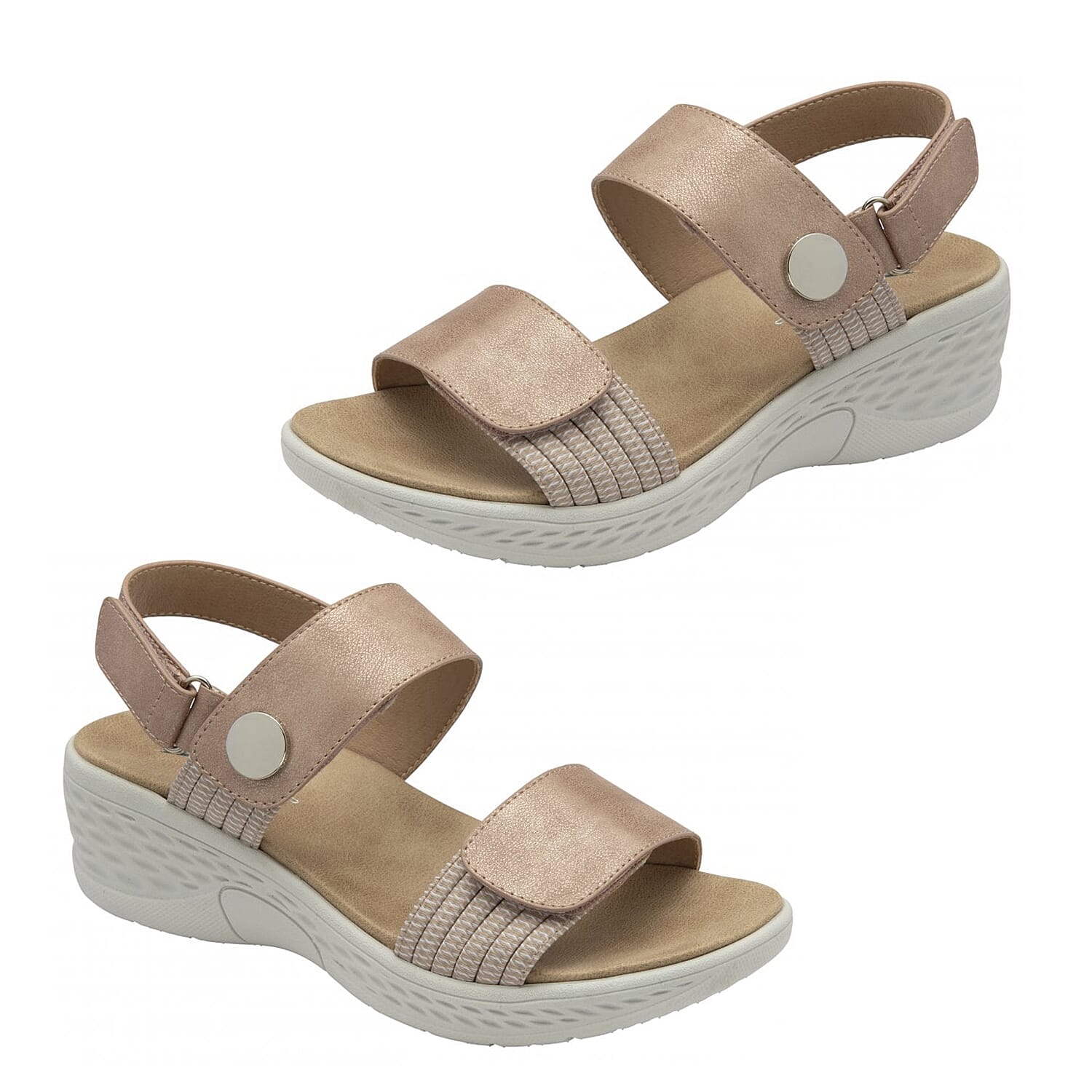 Dunlop Womens Selina Comfortable Slip-On Design Sandals (Size 8) - Dusky Pink