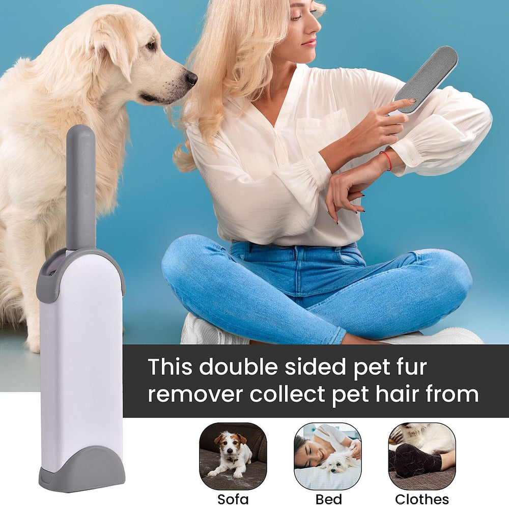 Set of 2 Reusable Lint Remover with Self-Cleaning Base - Grey