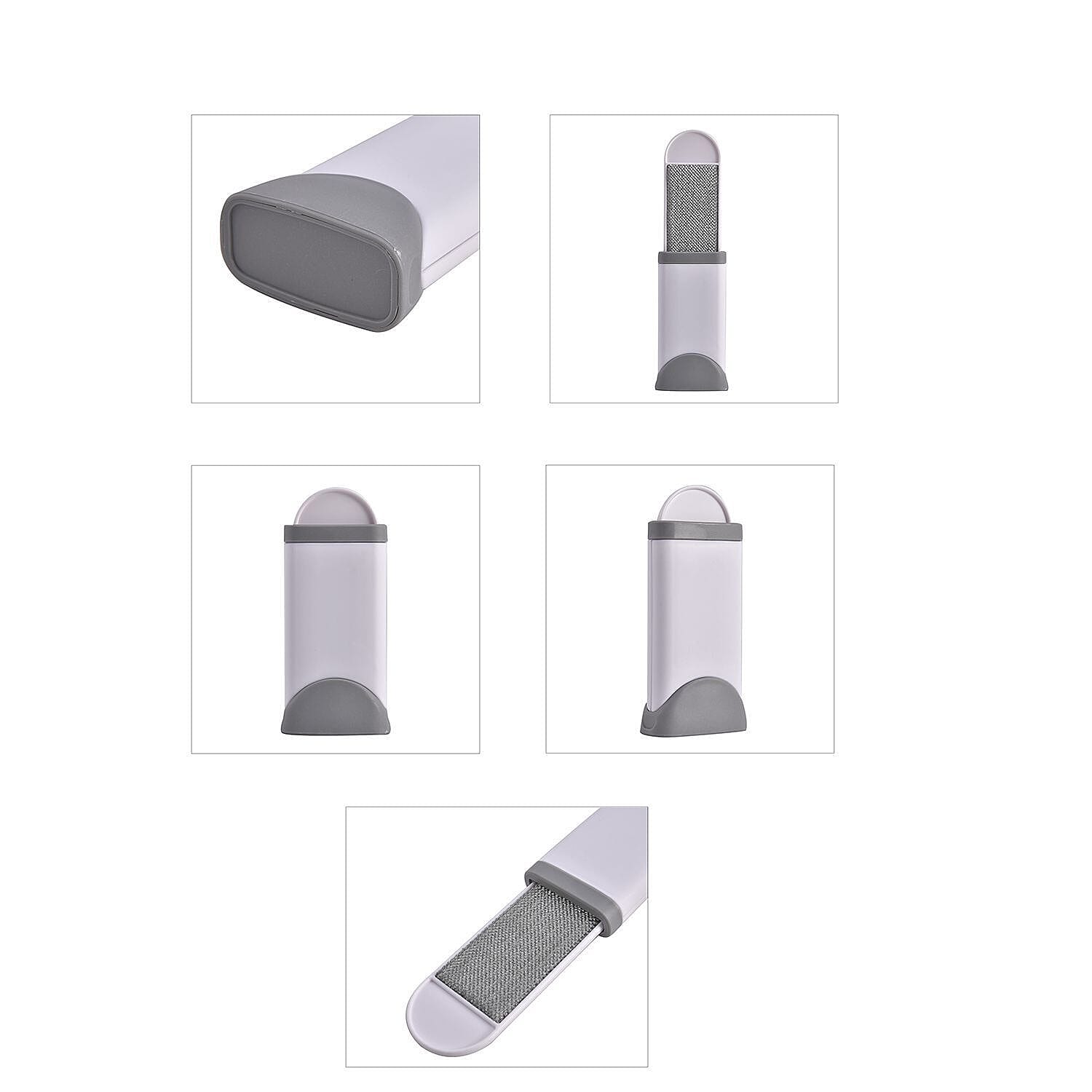 Set of 2 Reusable Lint Remover with Self-Cleaning Base - Grey