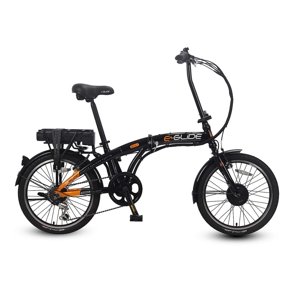 E-life Eglide 6 Speed Folding Electric Bike (Charges in 2-3 Hrs, 25 miles On Single Charge ) - Orange & Black