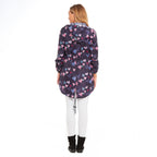 EMMA Hearts Pattern Raincoat (Size S) - Navy