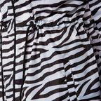 EMMA Zebra Pattern Rain Jacket (Size L) - Black & White
