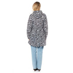 EMMA Zebra Pattern Rain Jacket (Size M) - Black & White
