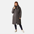 Emreco Shawl Collar Longline Padded Coat (Size 12) - Grey