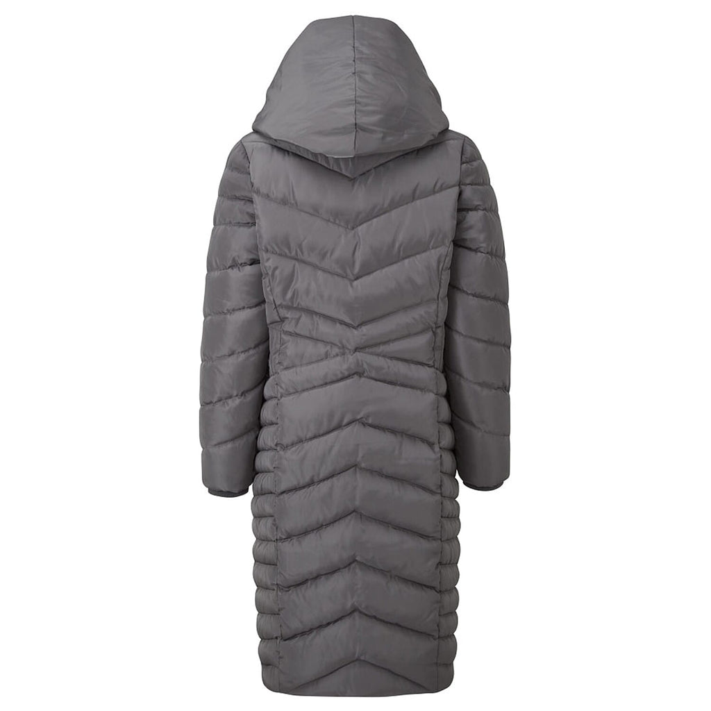 Emreco Shawl Collar Longline Padded Coat (Size 12) - Grey