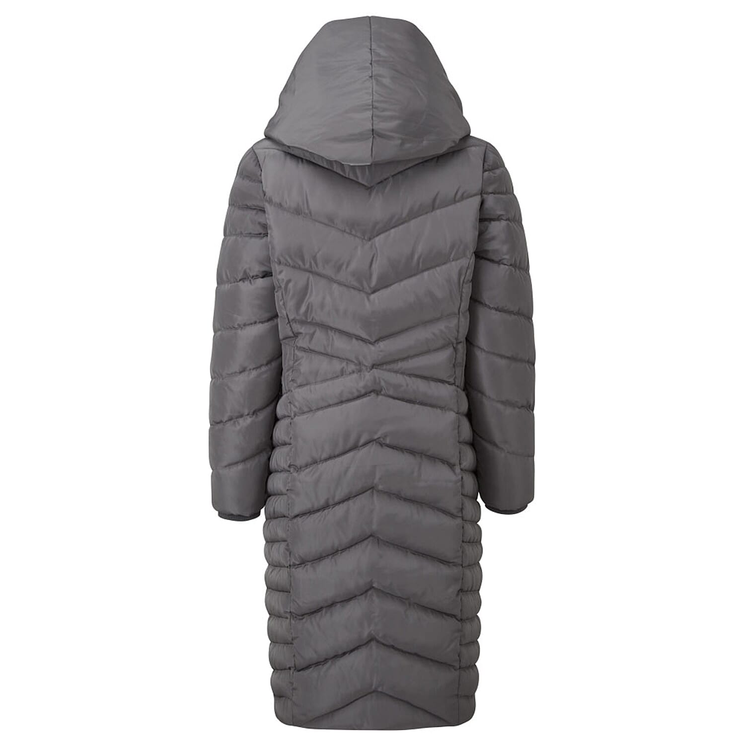 Emreco Shawl Collar Longline Padded Coat (Size 16) - Grey