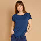 Emreco Slub Lace Jersey T-Shirt (Size 20) - Navy