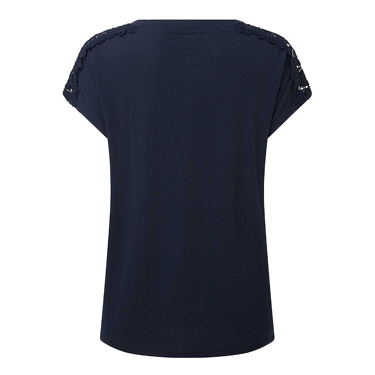 Emreco Slub Lace Jersey T-Shirt (Size 20) - Navy