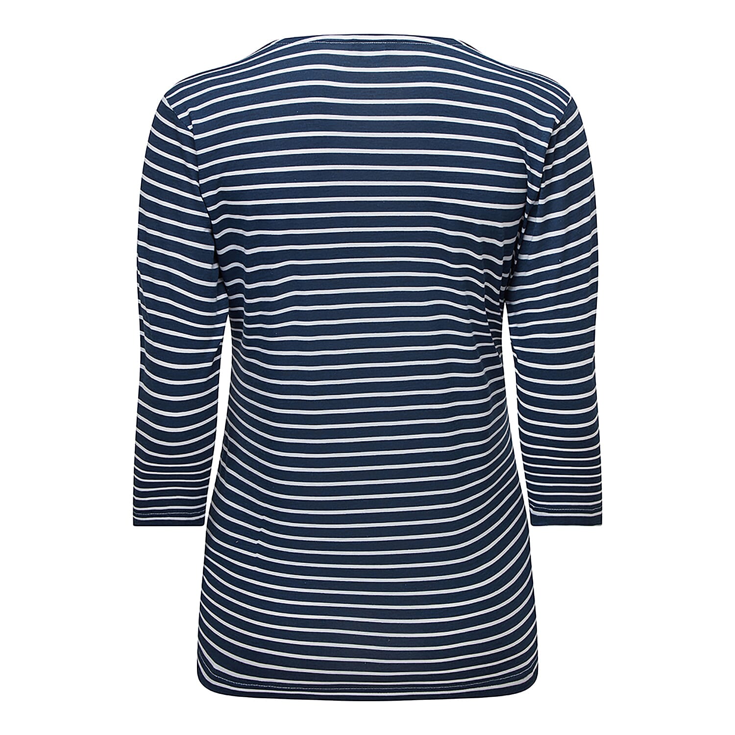 Emreco Striped Boat Neck Top (Size 16) - Navy