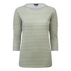 Emreco Striped Boat Neck Top (Size 20) - Khaki