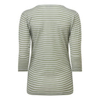 Emreco Striped Boat Neck Top (Size 20) - Khaki