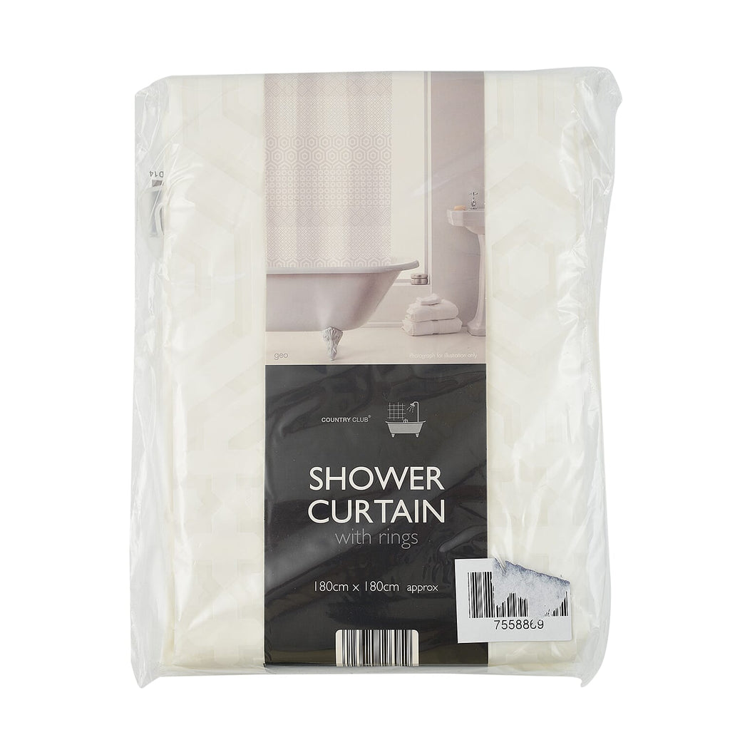 PEVA Shower Curtain Geo (Size 180 cm) - Cream