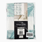 PEVA Shower Curtain with Hooks Marble Wave (Size 180 cm) - Green