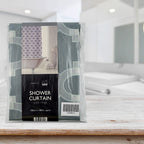PEVA Shower Curtain Morrocan Grey (Size 180 cm) - Grey