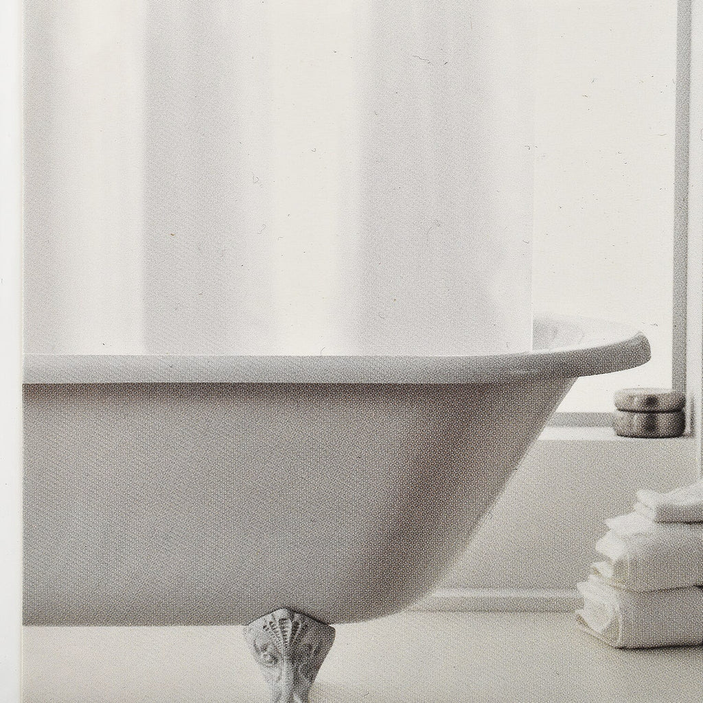 PEVA Shower Curtain with Hooks (Size 180 cm) - White