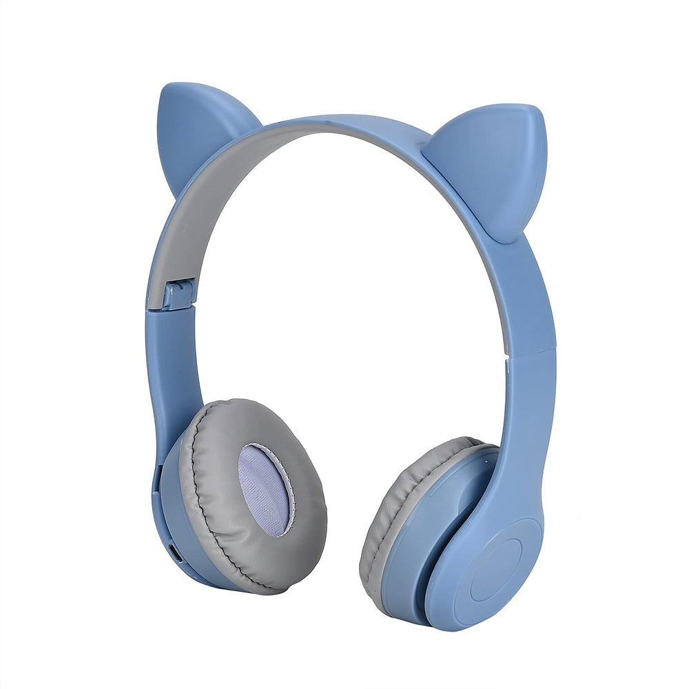 Bluetooth Wireless Cat Ears Headphone with Light - Blue - 3hr Charge